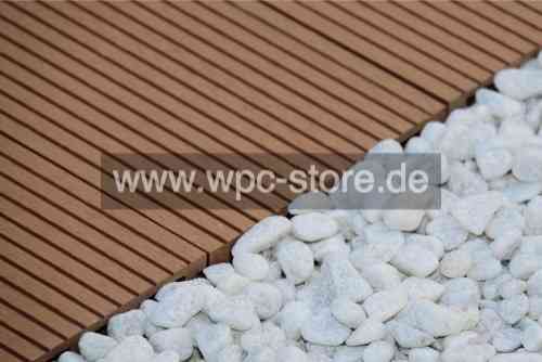 WPC Terrassendielen Komplettset Bangkirai schmal geriffelt (220x15x2,5cm)