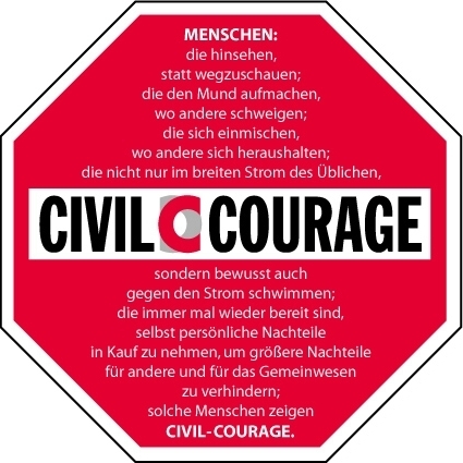 Civil-Courage: Stop Schild DIN A2
