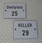PVC Schilder Ziffernschilder 80mm x 60mm Kellerschilder Stellplatzschilder
