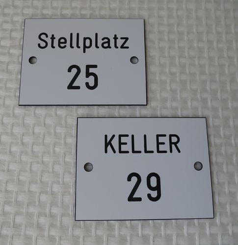 PVC Schilder Ziffernschilder 80mm x 60mm Kellerschilder Stellplatzschilder