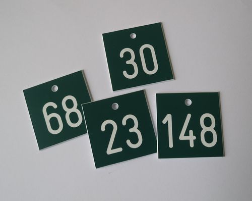 PVC Zahlenmarken Ziffernschilder grün / weiß
