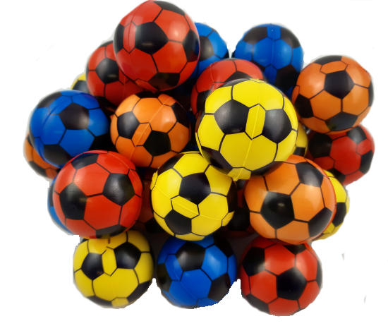 24 bunte Schaumgummi Fussbälle 4,5 cm Giveaway Spielball Ball Fußball 