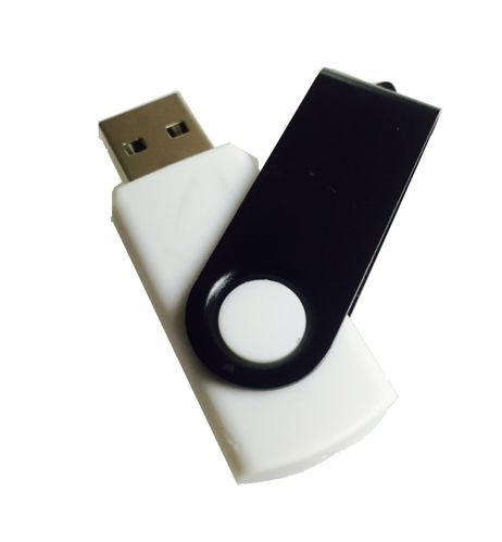 SeaKingAlpha® -  Weiß+Schwarz -   4GB USB Flash Drive Twister
