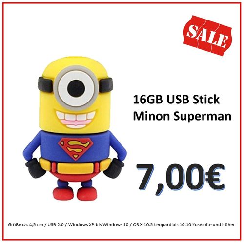 Sonderaktion  16GB USB Stick Minion Superman