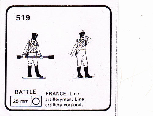 2 Französische Artilleristen 25mm vollplastisch Nr.519