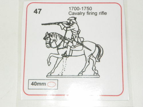 Dragoner zu Pferd im Trab schießend 40mm halbplastisch Nr. 47