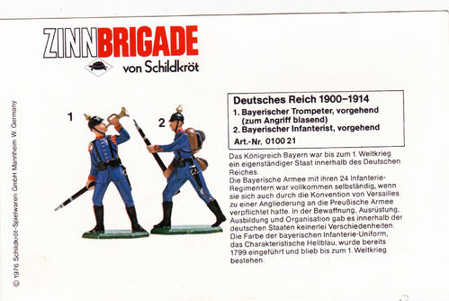 Bayerischer Infanterist und Trompeter vorgehend 40mm Nr. 10021