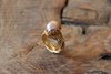 Ring Anemone Perle vergoldet