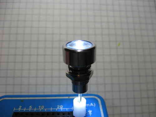 Scale LED Metallfassung verchromt für 5mm LEDs, mit Lupenoptik, D=13 mm