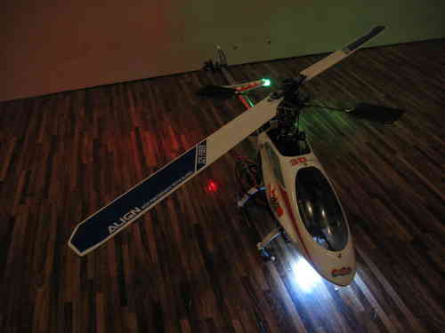 Hubschrauber LED Set T-REX 450, 3 mm LEDs Superhell, mit Landescheinw., Positionsl.,ACL-Blitzer