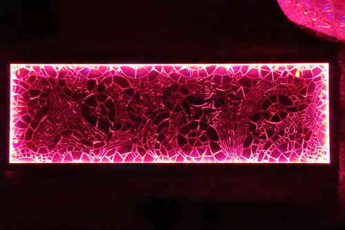 Licht Energie Bild, mit Alurahmen und eingebauter LED Farbsteuerung, 40 x 120 cm.