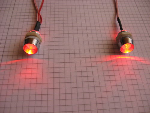 LED Beleuchtung für Kinder Auto Anhänger 2x rot 50cm Kabel
