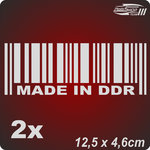 2 Aufkleber Made in DDR 12,5cm x4,6cm freie Farbwahl