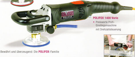 Einhand-Poliermaschine Polifox 1400 Vario  mit CEE-Stecker