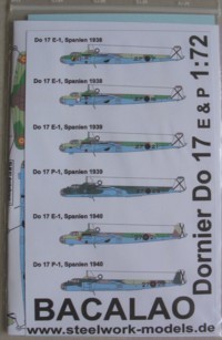 Decal Dornier Do 17 E-1 und P-1 Bacalao