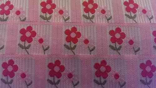 Webband rosa mit Blumen Breite 29 mm